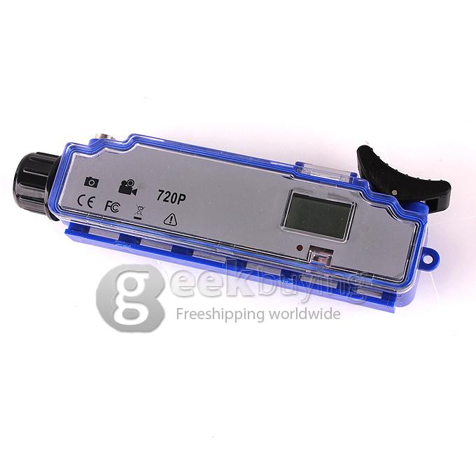 Fk-909 Portable 1280*720P 30fps 2 LED Lights AVI Video Format Tempered Glass Lenses Underwater Camera/Diving Mask Camera - Blue