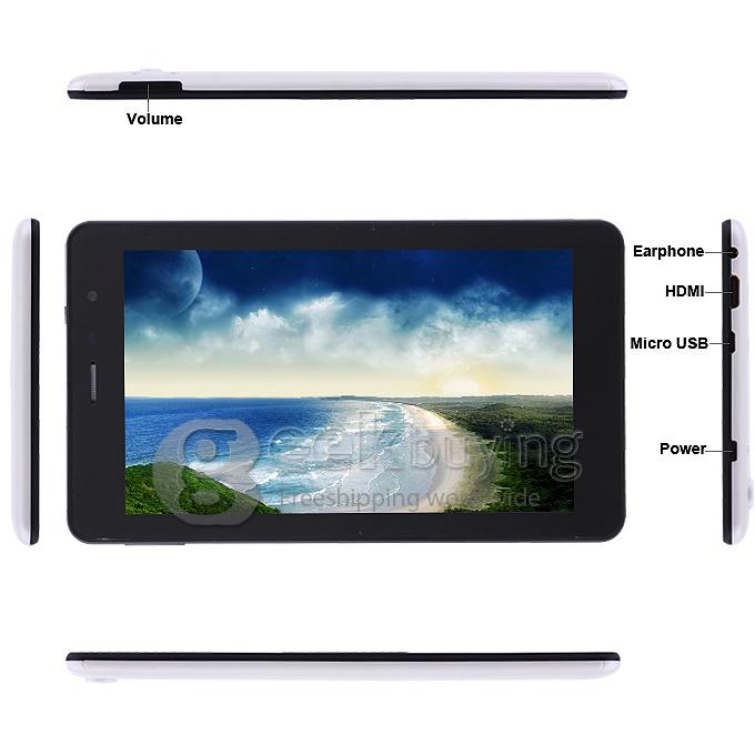 Aoson M73T MTK8389 1.2GHz 7 inch Tablet PC Android 4.2 Quad Core Capacitive Touch Screen 1024*600 1GB/8GB - Black + White
