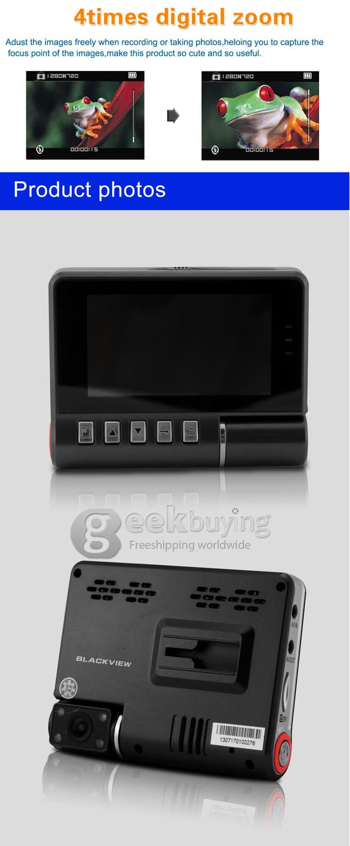 BLACKVIEW BL2000 Novatek H.264 1920*1080P 30fps 2.7inch 170 Degree Wide Angle Car DVR Recorder with IR Night Vision
