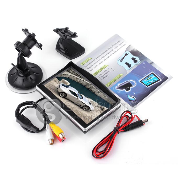 5.0 Inch Display TFT Color LCD Car Reverse Rear View Monitor 2 video Inputs for Car Reverse Camera DVD Satellite Receive