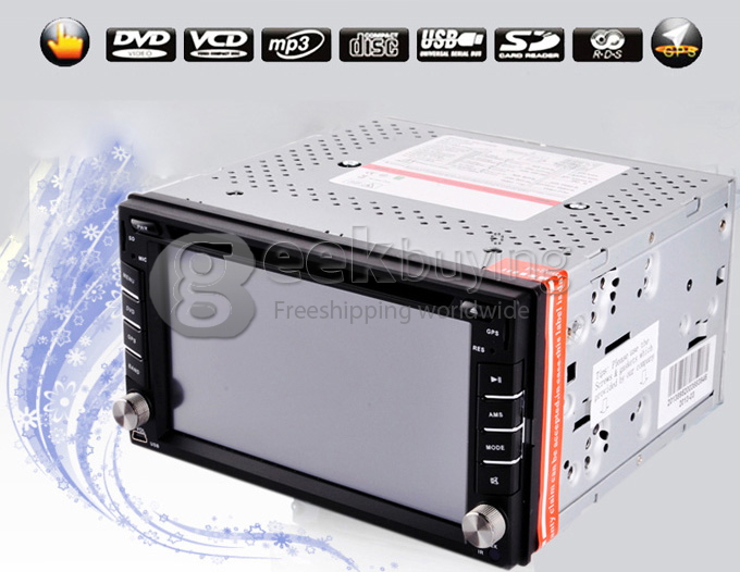 6.2 Inch 16:9 HD Digital Screen 800*480 2Din Fixed Panel Design Car DVD Player(GPS,FM,Bluetooth,AV,TV,For IPOD,MP3)