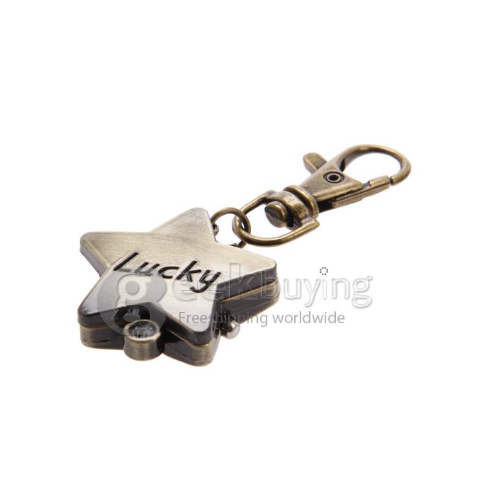 Lucky Star Style Unisex Alloy Analog Quartz Keychain Watch - Bronze