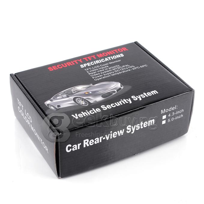 5.0 Inch Display TFT Color LCD Car Reverse Rear View Monitor 2 video Inputs for Car Reverse Camera DVD Satellite Receive