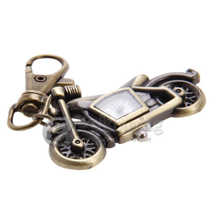 Unisex Motorcycle Style Alloy Analog Quartz Keychain Watch