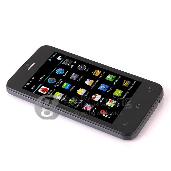 W101 4.0inch WVGA Capacitive Screen MTK6572W Dual Core Smartphone 4GB ROM 5.0MP Camera Android 4.2 OS 3G/GPS - Black
