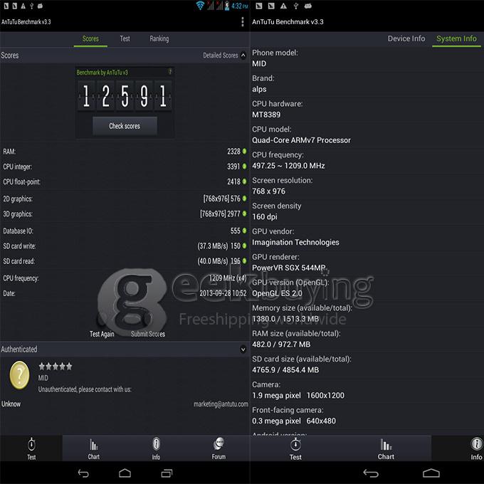 AM980 MTK8389 1.2GHz 9.7 inch Tablet PC Phablet  Android 4.2 Quad Core Capacitive Touch Screen 1024*768 1G/8G - Silver
