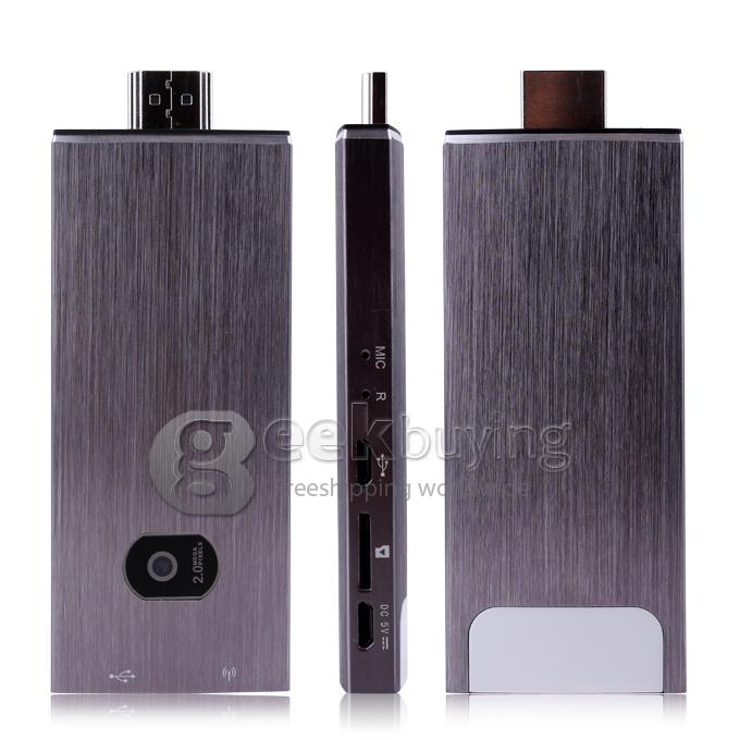 GK525 RK3188T Quad Core 1.4Ghz Android 4.2.2 OS Mini TV BOX Dongle 2G/8G Bluetooth 2.0MP Camera Microphone External Wifi Antenna - Brown