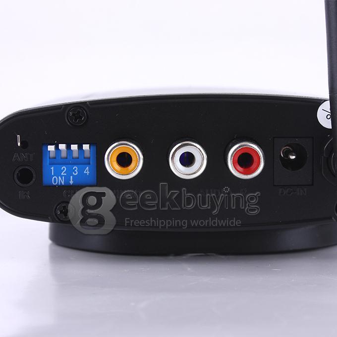 PAT-220 2.4GHz 4 Channel Wireless AV Audio Video Transmitter Receiver with IR Remote For DVD DVR CCD Camera IPTV