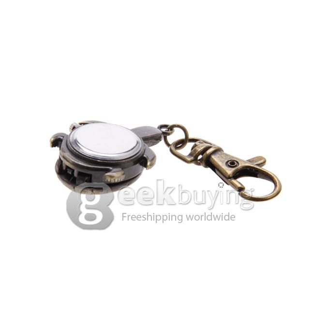 Tortoise Style Unisex Alloy Analog Quartz Keychain Watch - Bronze