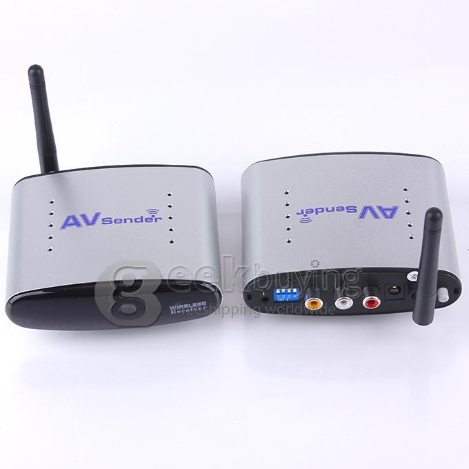 PAT-220 2.4GHz 4 Channel Wireless AV Audio Video Transmitter Receiver with IR Remote For DVD DVR CCD Camera IPTV