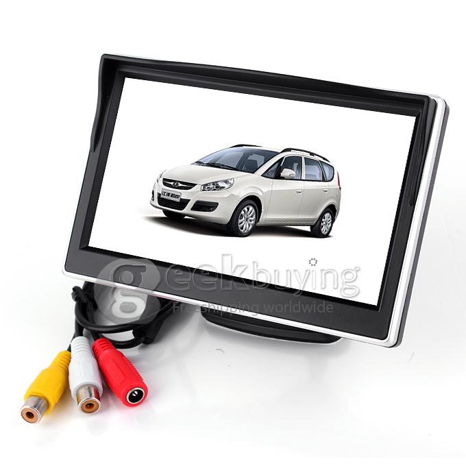 5.0 Inch Display TFT Color LCD Car Reverse Rear View Monitor 2 video Inputs for Car Reverse Camera DVD Satellite Receive