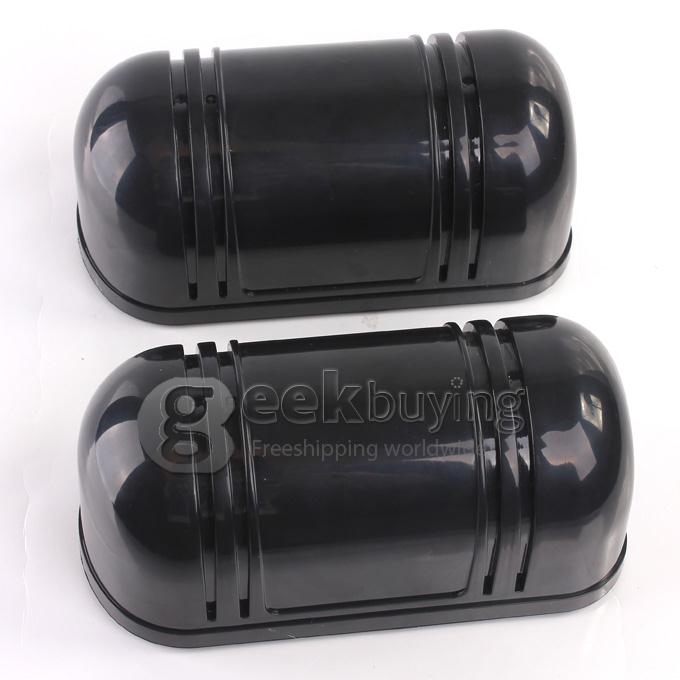 2PCS Outdoor/Indoor Dummy Home Security System Fake Alarm Security Siren with LED Flashing Light - Black