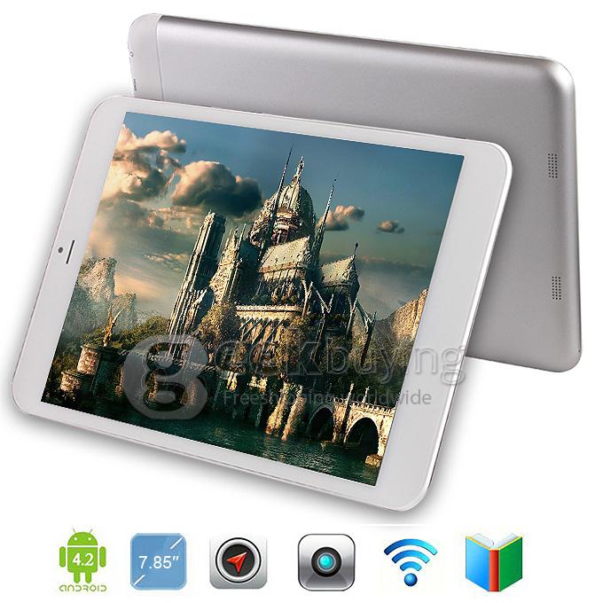 D75 MTK8389 1.2GHz 7.85 inch Tablet PC Phablet  Android 4.2 Quad Core Capacitive Touch Screen 1024*768 1G/8G - Silver