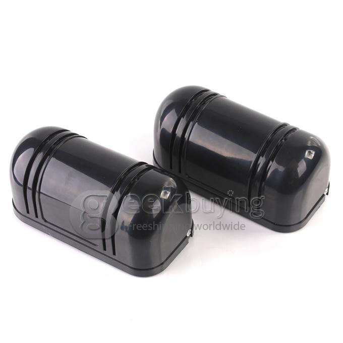 2PCS Outdoor/Indoor Dummy Home Security System Fake Alarm Security Siren with LED Flashing Light - Black