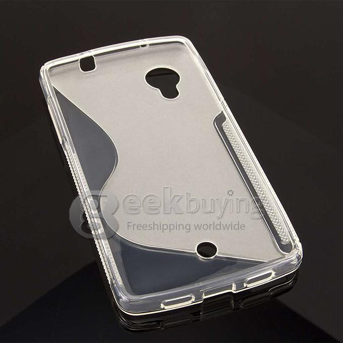 New Style S Shape Silicone Soft Case Cover for Google Nexus 5 - Transparent