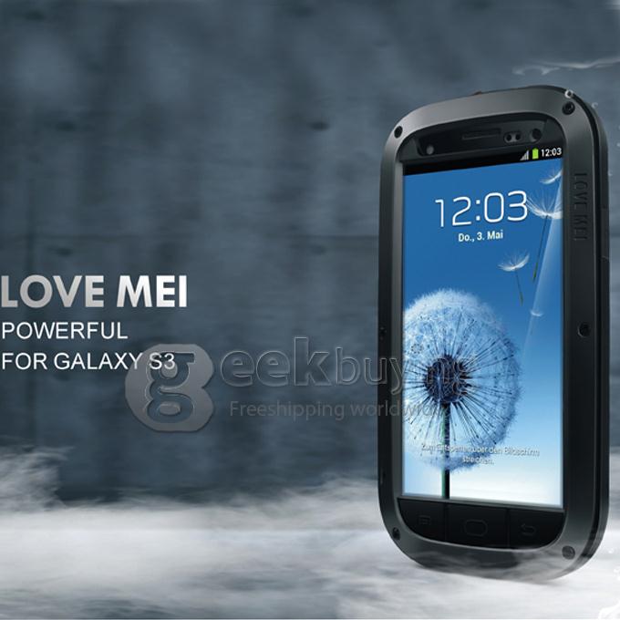 LOVE MEI Weather/Dirt/Shockproof Protective Case for Samsung Galaxy S3 III i9300 - Black