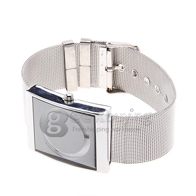Unisex Steel Analog Quartz Square Dial Wrist Watch - White