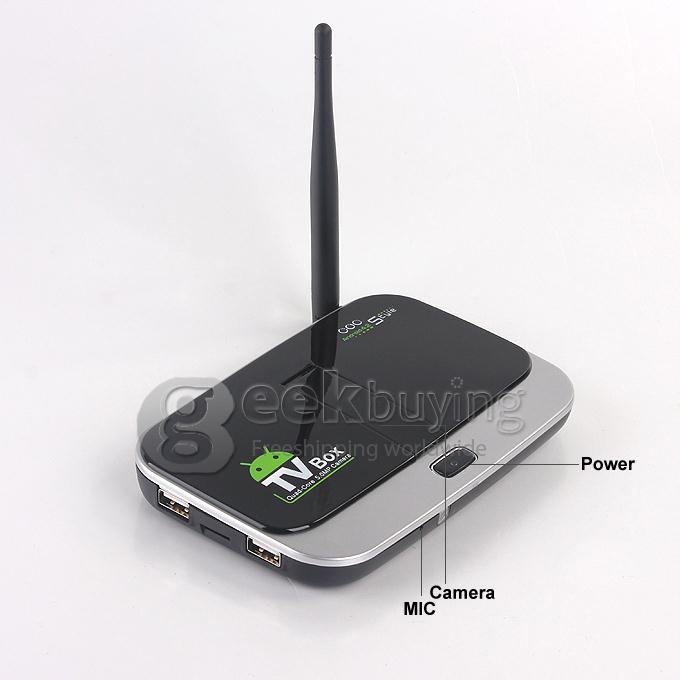 CS918S Allwinner A31 Quad Core Android 4.2.2 OS Mini TV BOX 2G/16G Bluetooth RJ45 5.0MP Camera and MIC External WIFI Antenna - Black