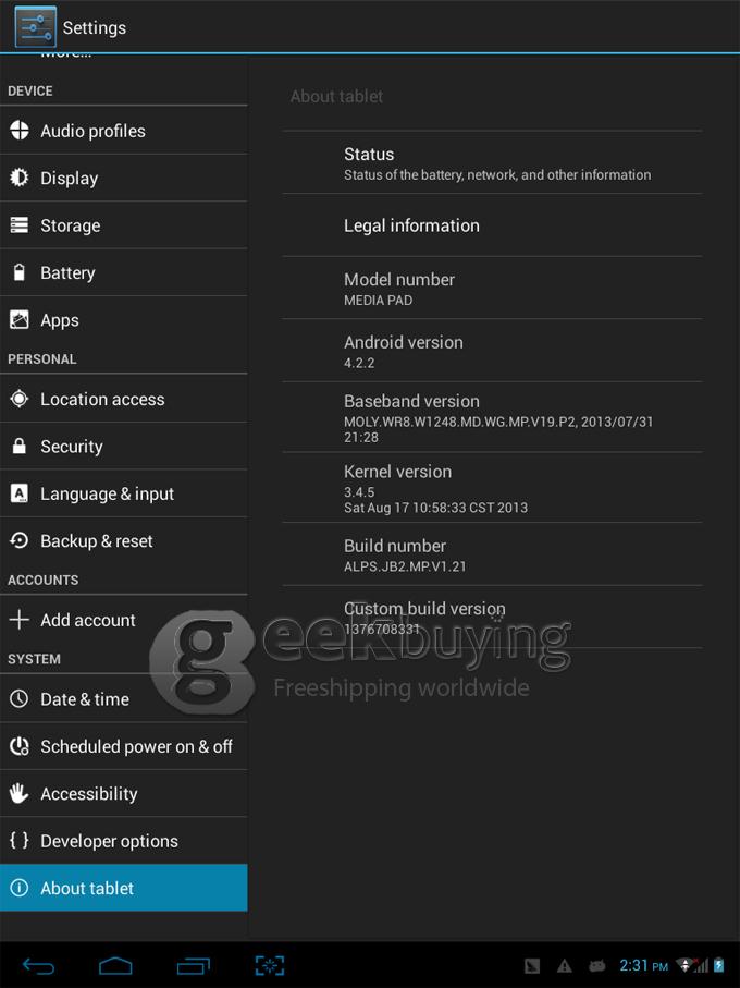 D75 MTK8389 1.2GHz 7.85 inch Tablet PC Phablet  Android 4.2 Quad Core Capacitive Touch Screen 1024*768 1G/8G - Silver
