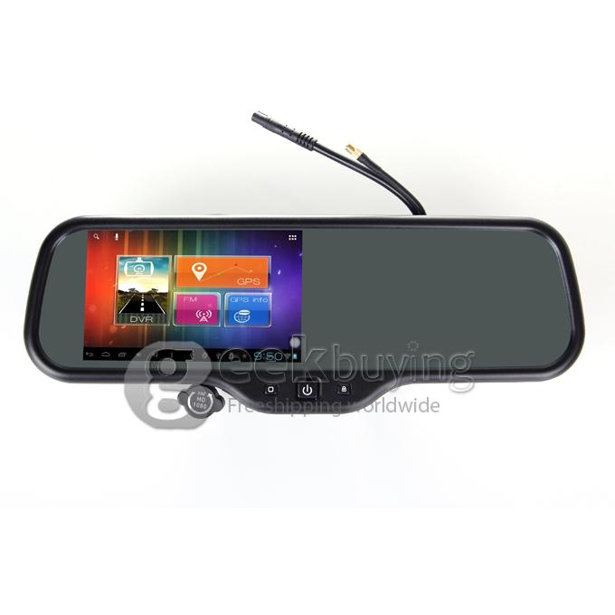 Car DVR Smart Rear View Mirror with GPS Navigation Bluetooth H.264 5 Inch Android AllWinner WIFI 720P 120 Degrees Angle Lens American + Canadian + Mexican Maps 