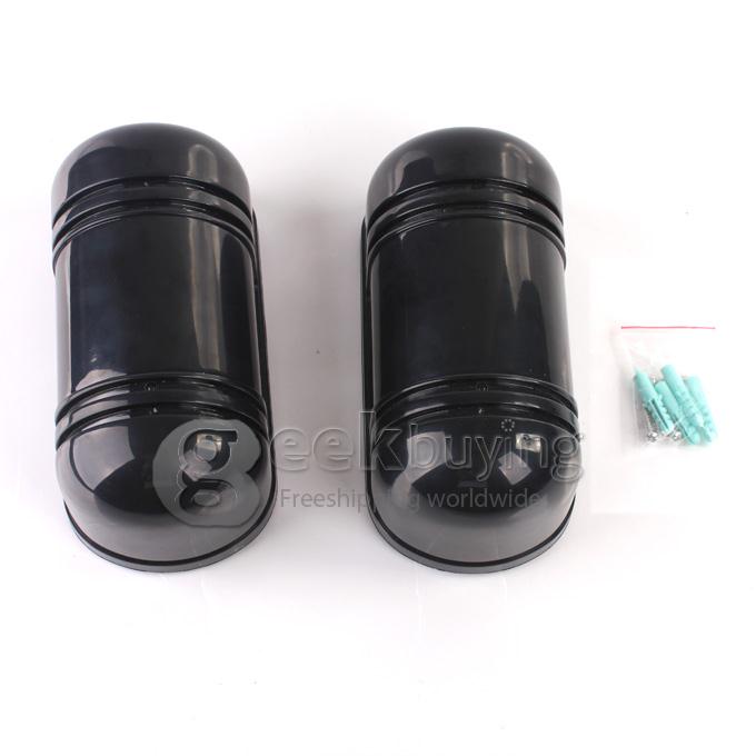 2PCS Outdoor/Indoor Dummy Home Security System Fake Alarm Security Siren with LED Flashing Light - Black