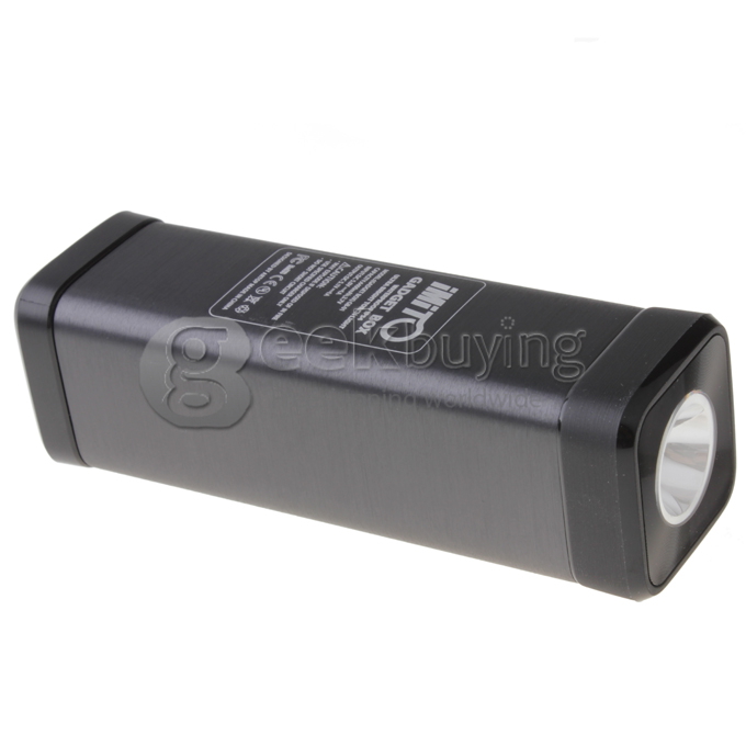 iMito Gadget Box S 4400MAH Mobile Power Bank IP54 Waterproof with TF Card Slot and Flashlight iPhone6 Plus - Grey
