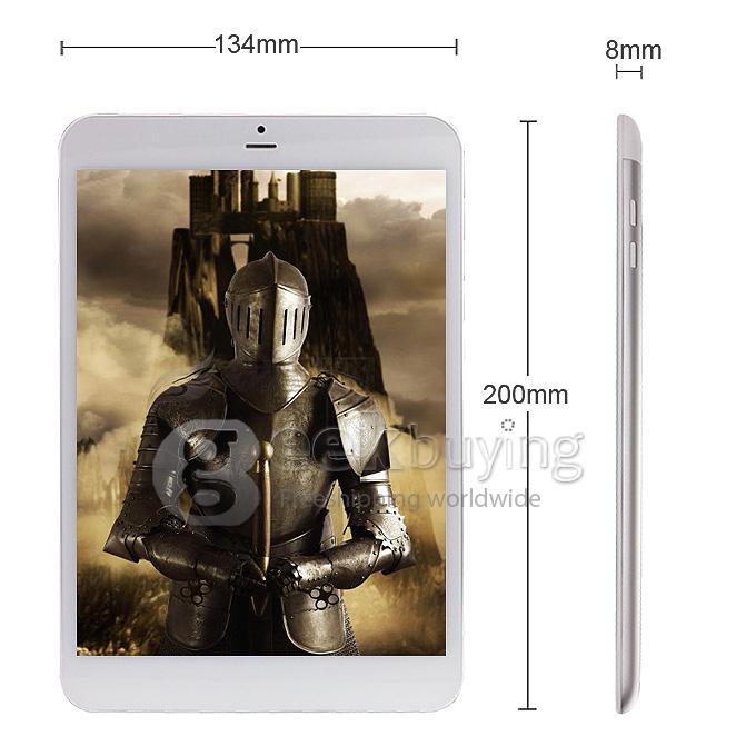 D75 MTK8389 1.2GHz 7.85 inch Tablet PC Phablet  Android 4.2 Quad Core Capacitive Touch Screen 1024*768 1G/8G - Silver