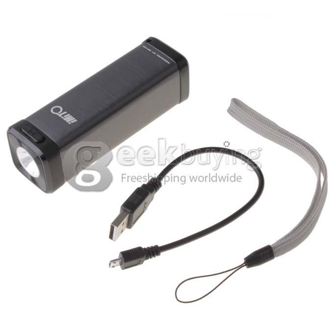 iMito Gadget Box S 4400MAH Mobile Power Bank IP54 Waterproof with TF Card Slot and Flashlight iPhone6 Plus - Grey