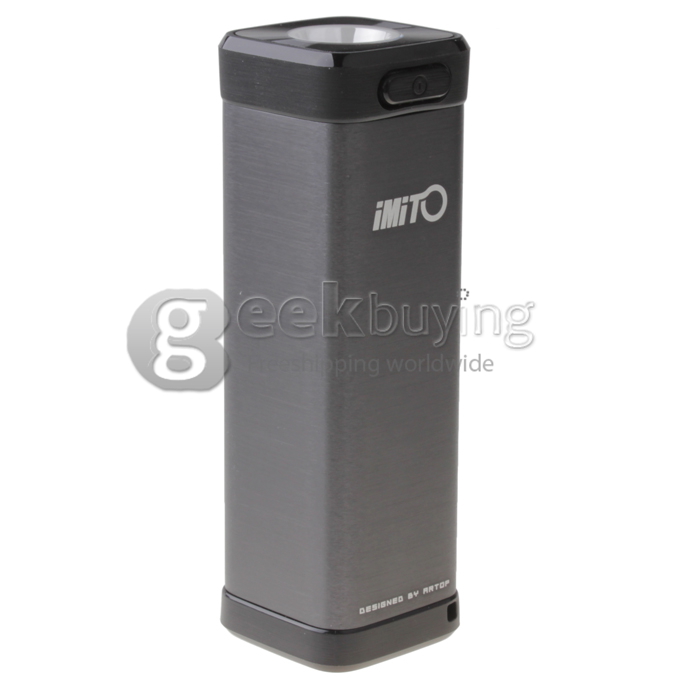 iMito Gadget Box S 4400MAH Mobile Power Bank IP54 Waterproof with TF Card Slot and Flashlight iPhone6 Plus - Grey