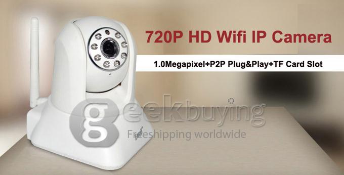 Indoor EasyN H3-187V 1000K Pixels H.264 720P P2P WPS IR Night Wireless IP Camera with Motion Detection for iPhone Android Phone
