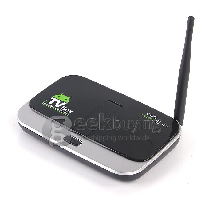 CS918S Allwinner A31 Quad Core Android 4.2.2 OS Mini TV BOX 2G/16G Bluetooth RJ45 5.0MP Camera and MIC External WIFI Antenna - Black