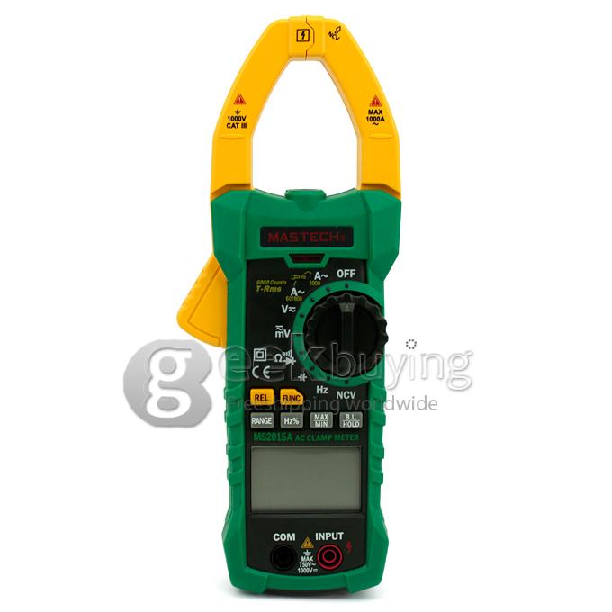 MASTECH MS2015A Digital AC Clamp Meter AC/DC Voltage Current Tester True RMS  with LCD Display and Back Light