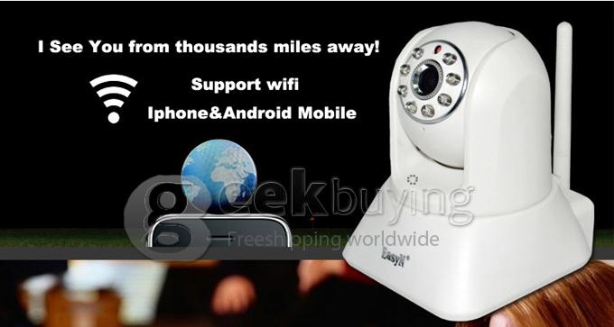 Indoor EasyN H3-187V 1000K Pixels H.264 720P P2P WPS IR Night Wireless IP Camera with Motion Detection for iPhone Android Phone