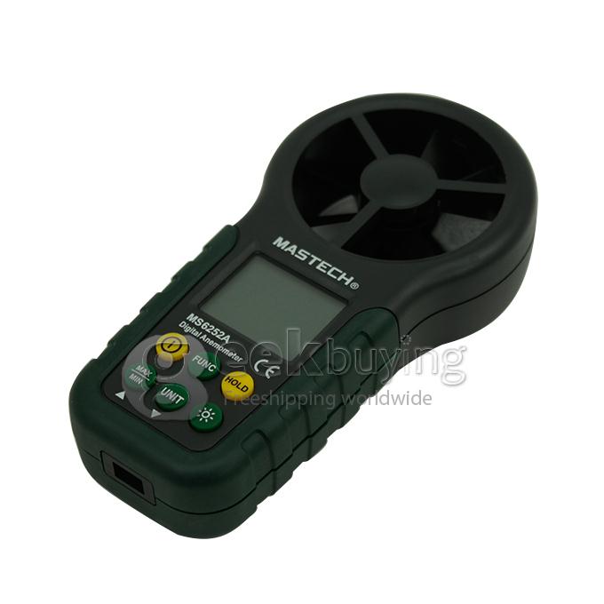 Mastech MS6252A Handheld LCD Digital Electronic Wind Speed Meter Anemometer Lock function Digital Anemometer
