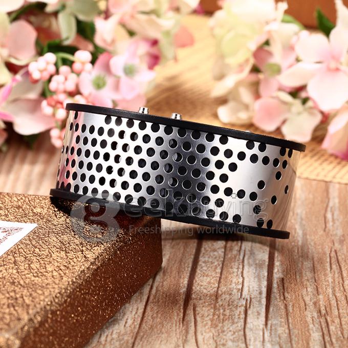 Unisex's Digital LED Rubber and Steel Band Wrist Watch - Silver