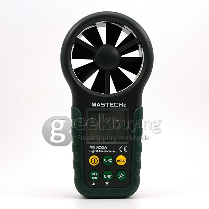 Mastech MS6252A Handheld LCD Digital Electronic Wind Speed Meter Anemometer Lock function Digital Anemometer