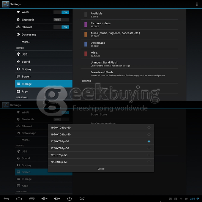 UG320 1080P RK3188 Cortex-A9 Quad Core Google Android 4.2 OS Mini TV BOX 1G/8G 5.0MP Camera RJ45 WIFI - Black