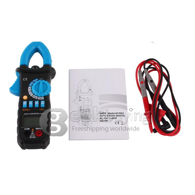 ACM03 High Quality Blue Digital Multimeter AC DC Current Clamp Meter Backlight Cap Test Resistance Capacitance Frequecy