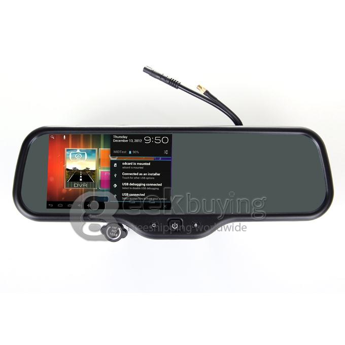 Car DVR Smart Rear View Mirror with GPS Navigation Bluetooth H.264 5 Inch Android AllWinner WIFI 720P 120 Degrees Angle Lens American + Canadian + Mexican Maps 