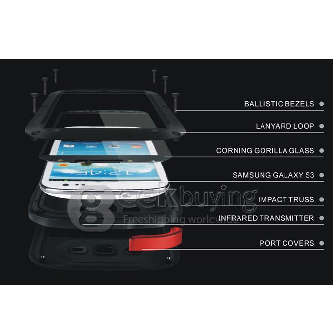 LOVE MEI Weather/Dirt/Shockproof Protective Case for Samsung Galaxy S3 III i9300 - Black