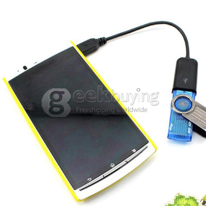Micro USB Male to USB 2.0 Female OTG Host Cable Adapter for Samsung Smartphone Google Nexus 5 Sony - Black