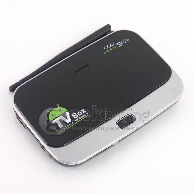 CS918S Allwinner A31 Quad Core Android 4.2.2 OS Mini TV BOX 2G/16G Bluetooth RJ45 5.0MP Camera and MIC External WIFI Antenna - Black
