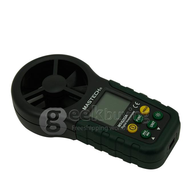 Mastech MS6252A Handheld LCD Digital Electronic Wind Speed Meter Anemometer Lock function Digital Anemometer