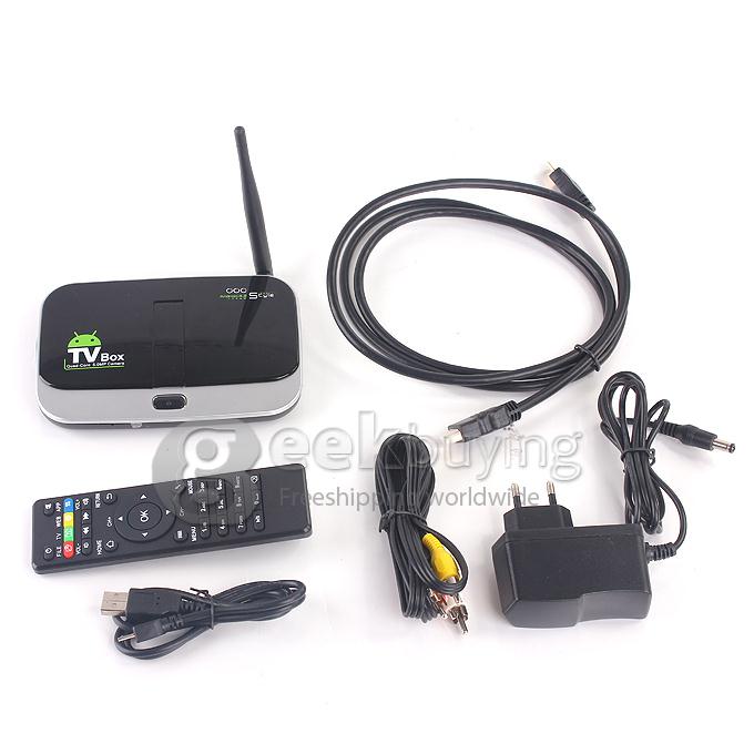 CS918S Allwinner A31 Quad Core Android 4.2.2 OS Mini TV BOX 2G/16G Bluetooth RJ45 5.0MP Camera and MIC External WIFI Antenna - Black