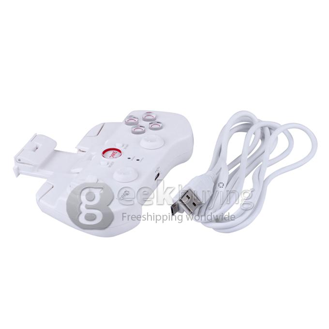IPEGA PG-9017S Rechargeable Wireless Bluetooth 3.0V Game Controller with Telescopic Stand for iPad/iPhone Android Smartphone - White