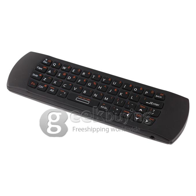 RII K25A RT-MWK25A 2.4Ghz Wireless Air Mouse Keyboard & Infrared Remote Control Audio Chat For TV BOX PC Game -Black