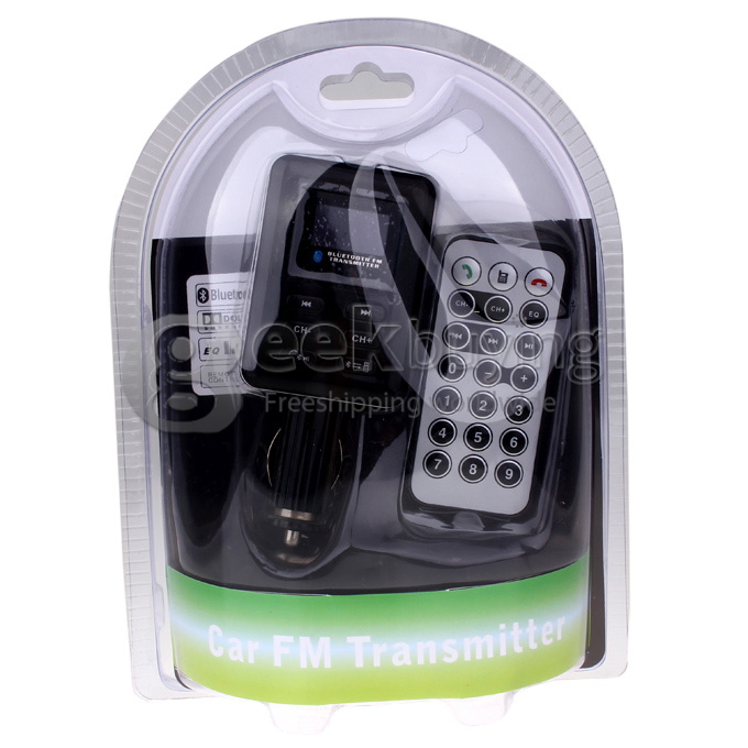 Bluetooth Car MP3 1.2 Screen Media Player With FM Transmitter Support 8GB SD card - Black