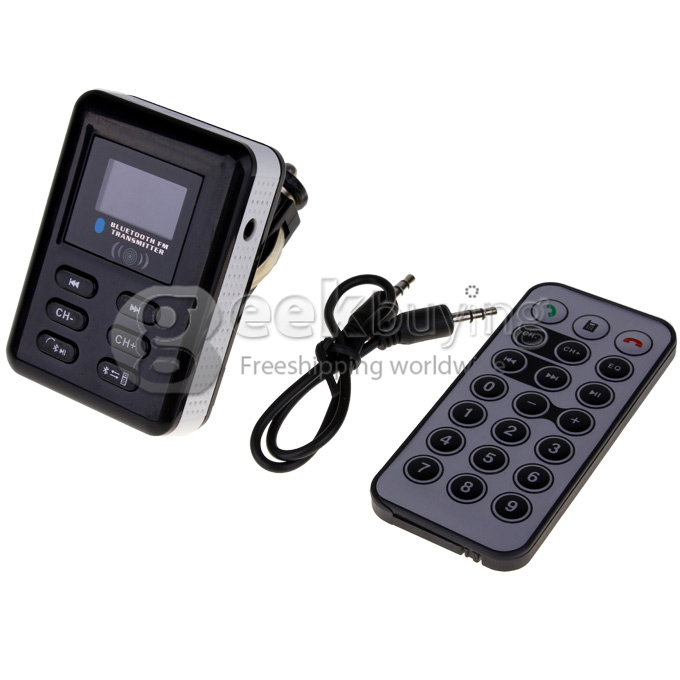 Bluetooth Car MP3 1.2 Screen Media Player With FM Transmitter Support 8GB SD card - Black