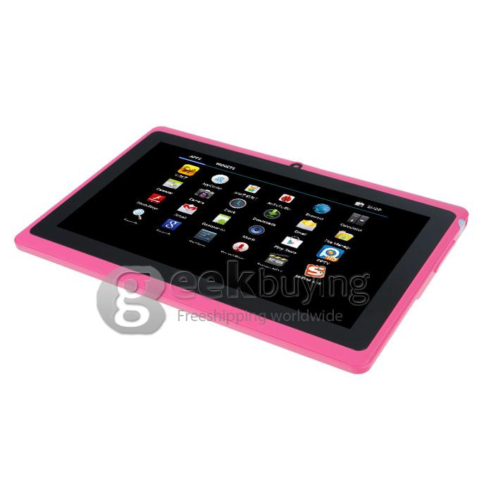 Q88pro Allwinner A23 Dual Core 7 Inch Android 4.2  OS Tablet PC 512MB RAM 4GB ROM Capacitive Touch Screen 800*480 - Pink