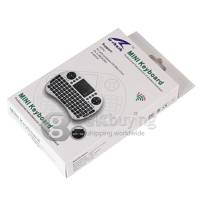 W-Shark 500AC 2.4Ghz Wireless Mini Keyboard with TouchPad New In Box Operate By 2xAAA -Black